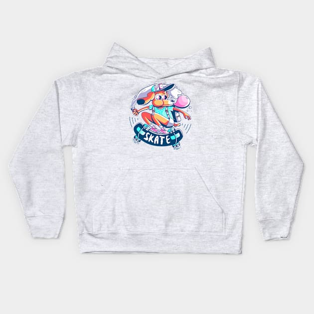 Rad Dog Skate Kids Hoodie by machmigo